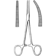 Hemostatic Forceps Merit™ Crile 5-1/2 Inch Length Floor / Office Grade Pakistani Stainless Steel NonSterile Locking Finger Ring Handle Straight Serrated Tips EACH MK-376294