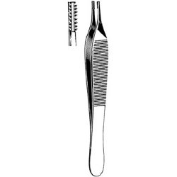 Tissue Forceps Merit™ Adson-Brown 4-3/4 Inch Length Floor / Office Grade Pakistani Stainless Steel NonSterile NonLocking Thumb Handle Straight 7 X 7 Side Grasping Teeth EACH MK-376319