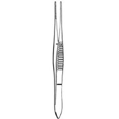 Iris Forceps Merit™ 4 Inch Length Floor / Office Grade Pakistani Stainless Steel NonSterile NonLocking Thumb Handle Straight Blunt Serrated Tips EACH MK-376354