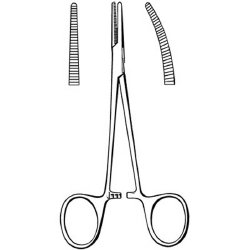 Mosquito Forceps Econo™ Halsted 5 Inch Length Floor / Office Grade Pakistani Stainless Steel NonSterile Locking Finger Ring Handle Straight Serrated Tips BOX OF 12 MK-376430
