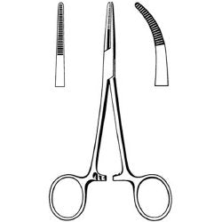 Hemostatic Forceps Econo™ Kelly 5-1/2 Inch Length Floor / Office Grade Pakistani Stainless Steel NonSterile Locking Finger Ring Handle Straight Serrated Tips BOX OF 12 MK-376432