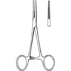 Hemostatic Forceps Econo™ Kelly-Rankin 6-1/2 Inch Length Floor / Office Grade Pakistani Stainless Steel NonSterile Locking Finger Ring Handle Straight Serrated Tips BOX OF 12 MK-376440