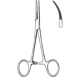 Hemostatic Forceps Econo™ Kelly-Rankin 6-1/2 Inch Length Floor / Office Grade Pakistani Stainless Steel NonSterile Locking Finger Ring Handle Curved Serrated Tips BOX OF 12 MK-376442
