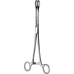 Sponge Forceps Econo™ Foerster-Ballenger 9-1/2 Inch Length Floor / Office Grade Pakistani Stainless Steel NonSterile Locking Finger Ring Handle Straight Fenestrated Serrated Oval Tips BOX OF 12 MK-376467