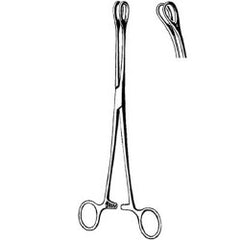 Sponge Forceps Econo™ Foerster-Ballenger 9-1/2 Inch Length Floor / Office Grade Pakistani Stainless Steel NonSterile Locking Finger Ring Handle Curved Fenestrated Serrated Oval Tips BOX OF 12 MK-376468