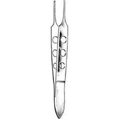 Iris Forceps Merit™ Bishop-Harmon 3-1/2 Inch Length Floor / Office Grade Pakistani Stainless Steel NonSterile NonLocking Thumb Handle Straight 1 X 2 Teeth EACH MK-376652