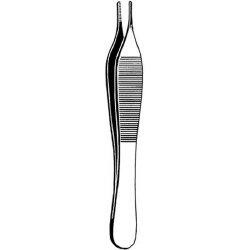 Dressing Forceps Merit™ Adson 4-3/4 Inch Length Floor / Office Grade Pakistani Stainless Steel NonSterile NonLocking Thumb Handle Straight Delicate, Serrated Tips EACH MK-376654