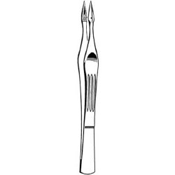 Splinter Forceps Merit™ Carmalt 4-1/2 Inch Length Floor / Office Grade Pakistani Stainless Steel NonSterile NonLocking Thumb Handle Straight Fine, Pointed Serrated Tips with Groove EACH MK-376661