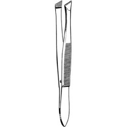 Cilia Forceps Merit™ Bergh 3-1/2 Inch Length Floor / Office Grade Pakistani Stainless Steel NonSterile NonLocking Thumb Handle Straight Serrated Tips EACH MK-376668