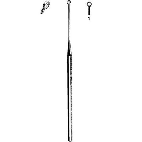 Ear Curette Merit™ Buck 6-1/2 Inch Length Octagonal Handle Size 1 Tip Angled Round Fenestrated Tip Each MK-376673