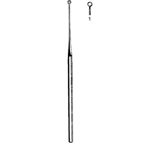Ear Curette Merit™ Buck 6-1/2 Inch Length Octagonal Handle Size 1 Tip Straight Blunt Round Loop Tip Each MK-376678