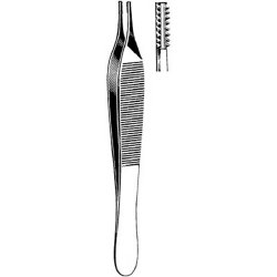 Tissue Forceps Econo™ Adson-Brown 4-3/4 Inch Length Floor / Office Grade Pakistani Stainless Steel NonSterile NonLocking Thumb Handle Straight 7 X 7 Side Grasping Teeth Box of 12 MK-376935