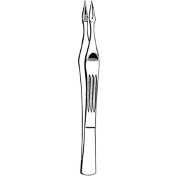 Splinter Forceps Econo™ Carmalt 4-1/2 Inch Length Floor / Office Grade Pakistani Stainless Steel NonSterile NonLocking Thumb Handle Straight Sharp Serrated Tips with Groove BOX OF 12 MK-376938