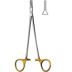 Needle Holder Sklar® TC Ryder 5 Inch Length Straight Micro Serrated Tips Finger Ring Handle Each MK-376945