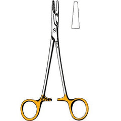 Needle Holder Sklar® TC Olsen-Hegar 4-3/4 Inch Length Straight Smooth Tips Finger Ring Handle Each MK-376955