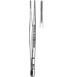 Tissue Forceps Sklar® DeBakey 7-3/4 Inch Length OR / Surgical Grade German Stainless Steel NonSterile NonLocking Thumb Handle Straight Fine, 1 X 2 Rows Atraumatic Teeth EACH MK-377150