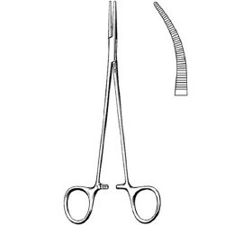 Mosquito Forceps Sklar® 7 Inch Length OR / Surgical Grade German Stainless Steel NonSterile Locking Finger Ring Handle Curved Delicate, Serrated Tips EACH MK-377208