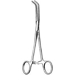 Hemostatic Forceps Sklar® Mixter 9-1/4 Inch Length OR / Surgical Grade German Stainless Steel NonSterile Locking Finger Ring Handle Angled 90° Serrated Tips EACH MK-377229
