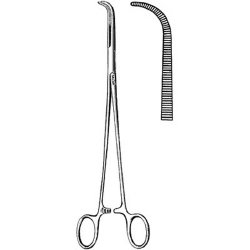 Hemostatic Forceps Sklar® Gemini 11 Inch Length OR / Surgical Grade German Stainless Steel NonSterile Locking Finger Ring Handle Full Curved Delicate, Blunt Serrated Tips EACH MK-377231