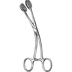 Tongue Holding Forceps Sklar® Young 6-1/4 Inch Length OR / Surgical Grade German Stainless Steel / Rubber NonSterile Locking Finger Ring Handle Straight Serrated Tips EACH MK-377736