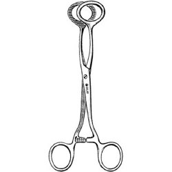 Tongue Holding Forceps Sklar® Collins 6-1/2 Inch Length OR / Surgical Grade German Stainless Steel NonSterile Locking Finger Ring Handle Straight Serrated Ring Tips EACH MK-377738
