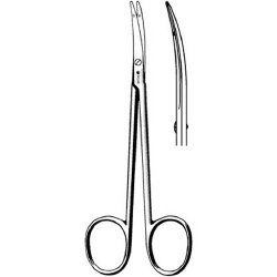 Suture Carrying Scissors Sklar® Littler 4-1/2 Inch Length OR / Surgical Grade German Stainless Steel NonSterile Finger Ring Handle Curved Blunt Tip / Blunt Tip EACH MK-377849