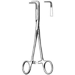 Hemostatic Forceps Sklarlite XD™ Mixter 7-1/4 Inch Length OR / Surgical Grade German Stainless Steel NonSterile Locking Finger Ring Handle Angled 90° Extra Delicate, Serrated Tips EACH MK-377985