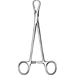 Tenaculum Forceps Sklar® Adair 6-1/2 Inch Length OR / Surgical Grade German Stainless Steel NonSterile Locking Finger Ring Handle Straight 1 X 1 Sharp Prongs EACH MK-378170