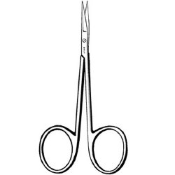 Mini Iris Scissors Sklar® Bonn 3-1/2 Inch Length OR / Surgical Grade German Stainless Steel NonSterile Finger Ring Handle Straight Sharp Tip / Sharp Tip EACH MK-378259