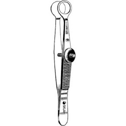 Chalazion Forceps Sklar® Lambert 3-1/2 Inch Length OR / Surgical Grade German Stainless Steel NonSterile NonLocking Thumb Handle Straight Circular Paddle / Ring Tips EACH MK-378352