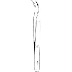 Jeweler Forceps Sklar® No. 7 OR / Surgical Grade German Stainless Steel NonSterile NonLocking Thumb Handle Curved Fine, Pointed Smooth Tips EACH MK-378410