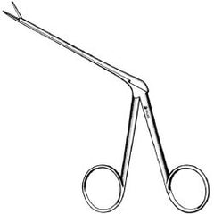 Alligator Forceps Sklar® 3-1/4 Inch Length OR / Surgical Grade German Stainless Steel NonSterile NonLocking Finger Ring Handle Straight Micro, Serrated Tips EACH MK-378477