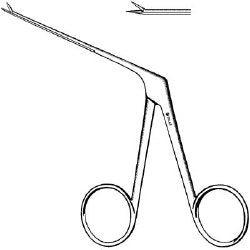 Alligator Forceps Sklar® 3-1/4 Inch Length OR / Surgical Grade German Stainless Steel NonSterile NonLocking Finger Ring Handle Straight Micro, Serrated Tips EACH MK-378488