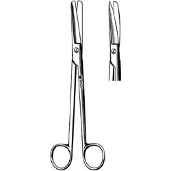 Dissecting Scissors Sklar® Sims 8 Inch Length OR / Surgical Grade German Stainless Steel NonSterile Finger Ring Handle Curved Blunt Tip / Blunt Tip EACH MK-378743