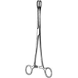Sponge Forceps Merit™ Foerster 9-1/2 Inch Length Floor / Office Grade Pakistani Stainless Steel NonSterile Locking Finger Ring Handle Curved Fenestrated Serrated Oval Tips EACH MK-378840