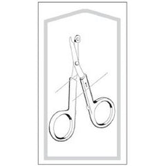 Stitch Scissors Econo Sterile™ 4-1/4 Inch Length Floor / Office Grade Pakistani Stainless Steel / Plastic Sterile Finger Ring Handle Straight Blunt Tip / Blunt Tip BOX OF 70 MK-384486