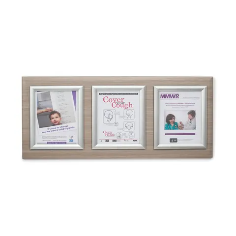 Marketlab Message Board Panel • Silver Frame, Triple • 35"W x 16"H  1 / each