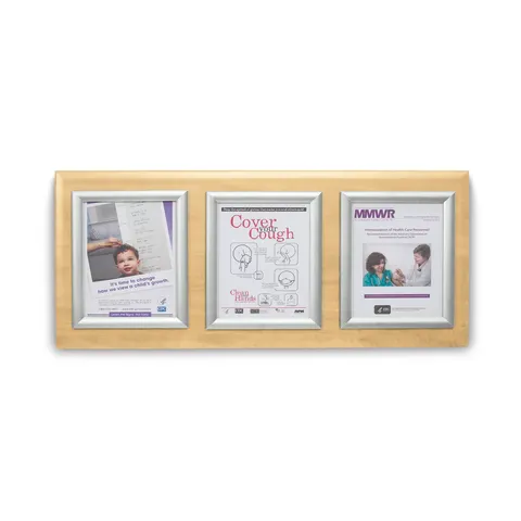 Marketlab Message Board Panel • Silver Frame, Triple • 35"W x 16"H  1 / each