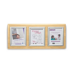 Marketlab Message Board Panel • Silver Frame, Triple • 35"W x 16"H  1 / each