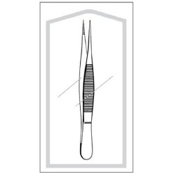 Splinter Forceps Econo Sterile™ 4-1/2 Inch Length Floor / Office Grade Pakistani Stainless Steel Sterile NonLocking Thumb Handle Straight Fine, Pointed Serrated Tips EA/BX MK-416769
