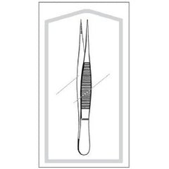 Splinter Forceps Econo Sterile™ 4-1/2 Inch Length Floor / Office Grade Pakistani Stainless Steel Sterile NonLocking Thumb Handle Straight Fine, Pointed Serrated Tips EA/BX MK-416769