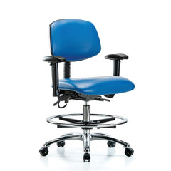market leb Bench-Height Vinyl ESD Armchair 27"W x 18"D x 51.5"H • Chrome Base Footring, each ML42014
