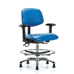 market leb Bench-Height Vinyl ESD Armchair 27"W x 18"D x 51.5"H • Chrome Base Footring, each ML42014