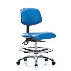 market leb Bench-Height Vinyl ESD Armchair 24"W x 18"D x 51.5"H • Chrome Base Footring, each ML42016