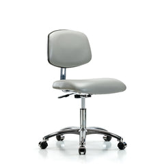 market leb Desk Height Cleanroom Chair 24"W x 18"D x 40"H • Chrome Base, each ML42083