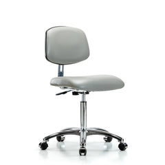 market leb Mid Height Cleanroom Chair 24"W x 18"D x 45.5"H • Chrome Base, each ML42085