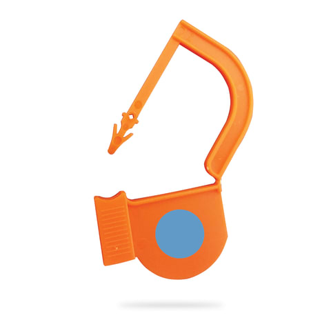 marketlab EasyTwist Padlock Security Tray Tags • With Indicator Dot • 21mmL, Orange