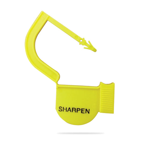 marketlab EasyTwist Padlock Security Tags with Pre-Printed Tabs  "Sharpen" Padlock • Yellow 100 / pk