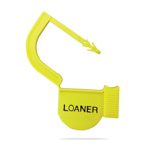 marketlab EasyTwist Padlock Security Tags with Pre-Printed Tabs "Loaner" Padlock • Yellow  100 / pk