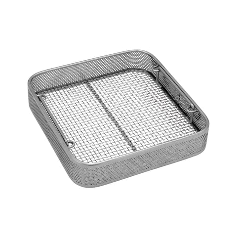 marketlab Side Perforated Basket with Wire Base • Drop Handles, 9.4"W x 9.8"L x 2"H  1 / each